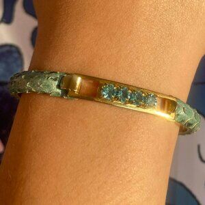 Vintage Picchioni Firenze Rare Green Snakeskin bangle